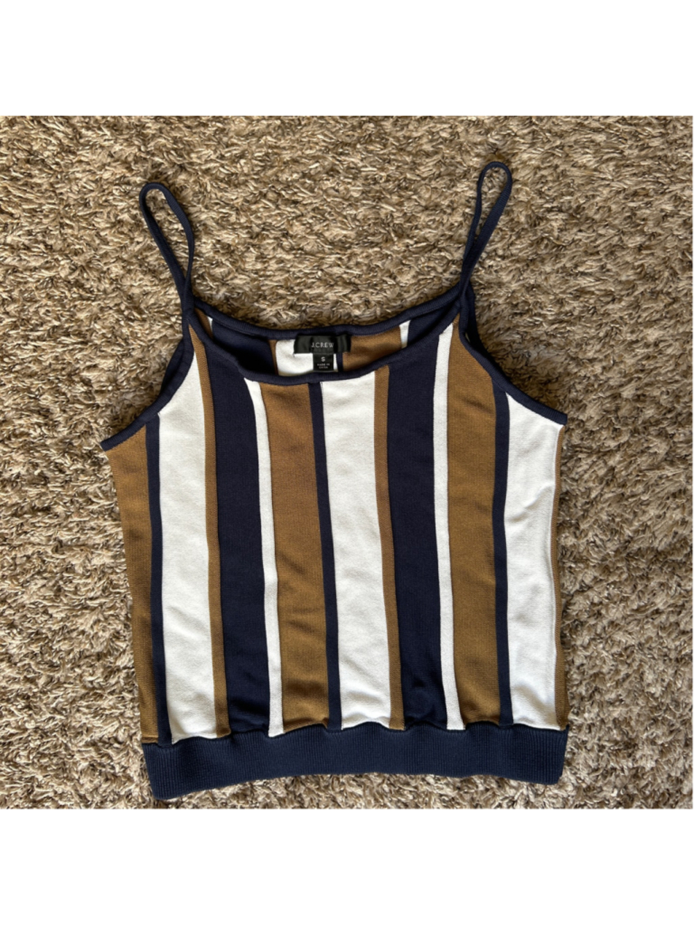 Women's J.Crew Striped Tank Top Size S Blue Brown White